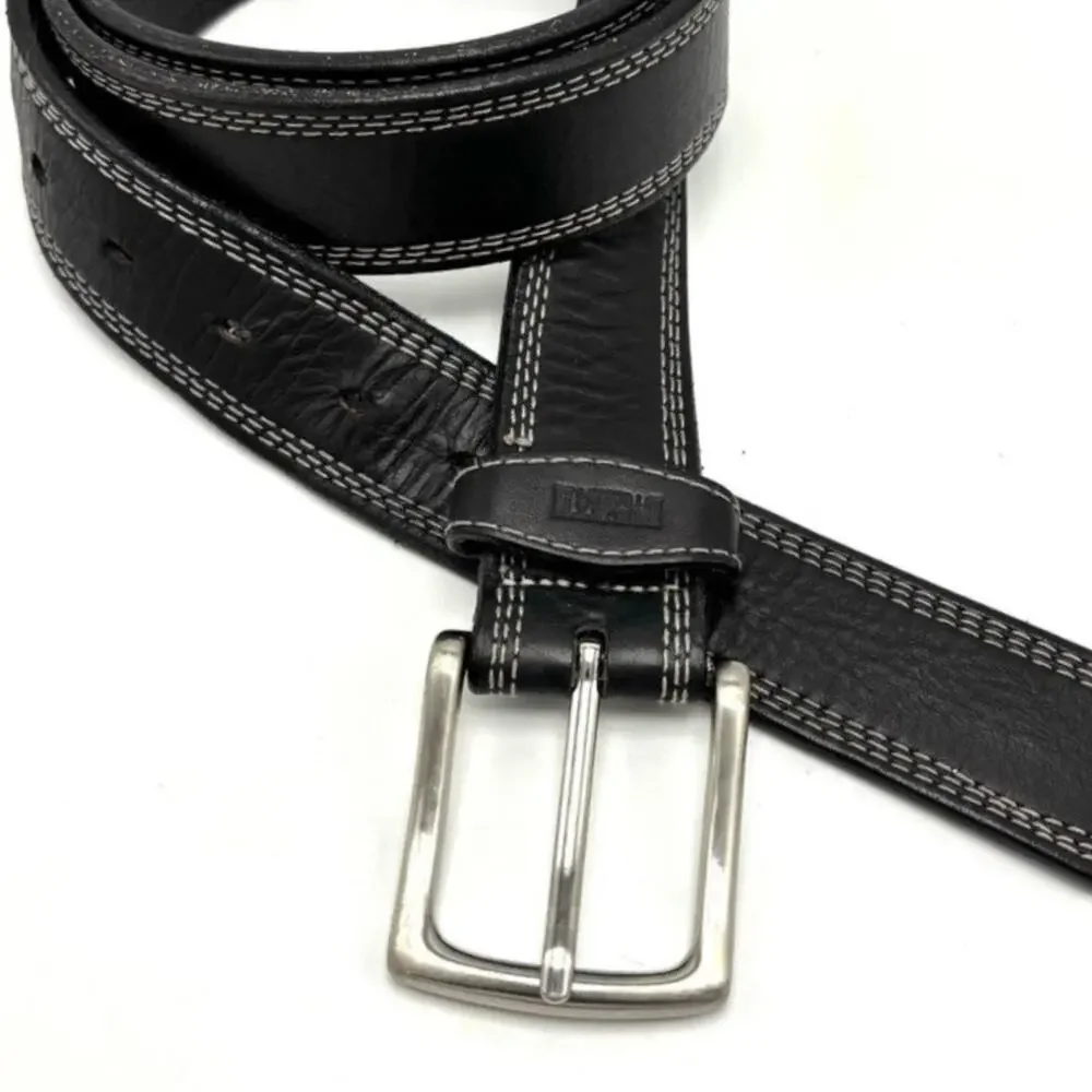 Duluth Trading Co Black Leather Work Belt 48 Gets Better With Age Heavy Duty USA